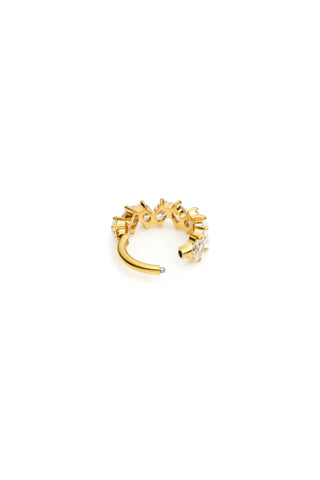 Gold Titanium Marquise Gem Oval Hinge Ring