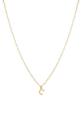 Gold Titanium Necklace with Letter Charm
