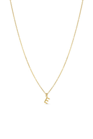 Gold Titanium Necklace with Letter Charm