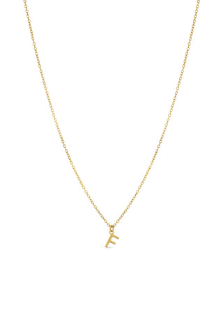 Gold Titanium Necklace with Letter Charm
