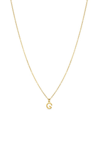 Gold Titanium Necklace with Letter Charm