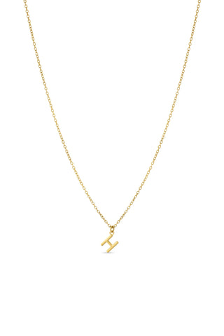 Gold Titanium Necklace with Letter Charm