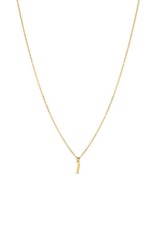 Gold Titanium Necklace with Letter Charm