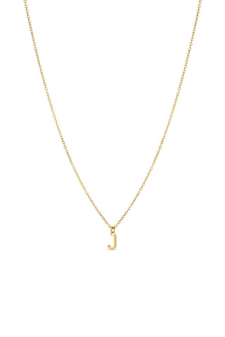 Gold Titanium Necklace with Letter Charm