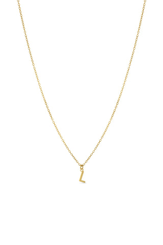 Gold Titanium Necklace with Letter Charm