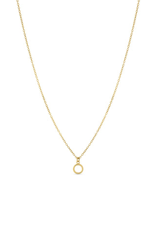 Gold Titanium Necklace with Letter Charm