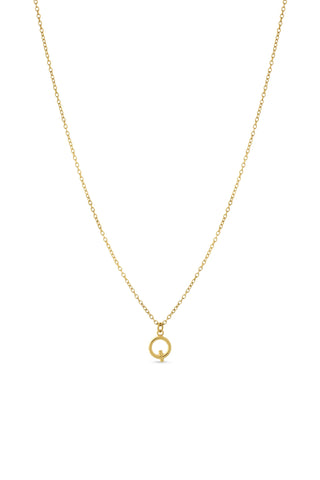 Gold Titanium Necklace with Letter Charm