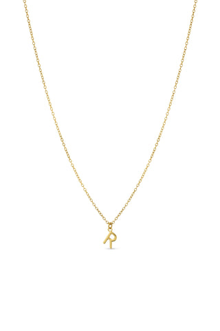 Gold Titanium Necklace with Letter Charm