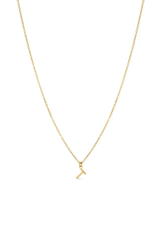 Gold Titanium Necklace with Letter Charm