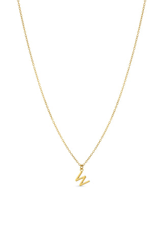 Gold Titanium Necklace with Letter Charm