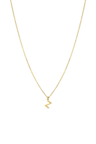 Gold Titanium Necklace with Letter Charm