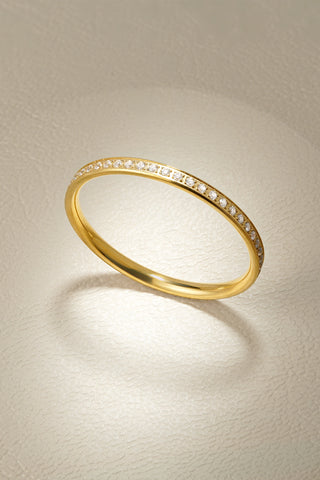 Gold Titanium Jewelled Stacking Ring