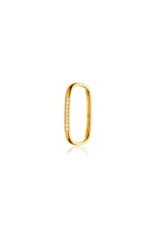 Gold Titanium Multi-Gemstone Square Stacking Ring
