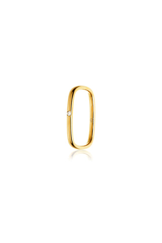 Gold Titanium Gemstone Square Stacking Ring