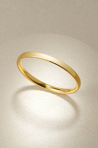 Gold Titanium Plain Stacking Ring