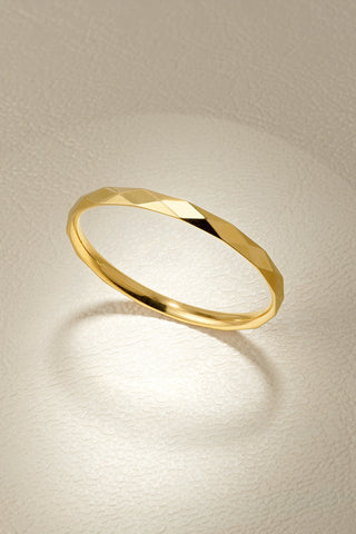 Gold Titanium Faceted Stacking Ring