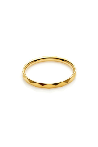 Gold Titanium Faceted Stacking Ring