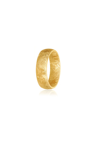 Textured Gold Titanium Band Ring