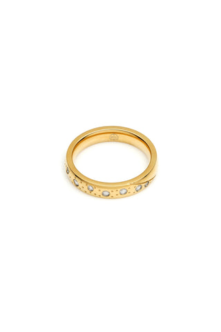 Gold Titanium Multi-Gemstone Ring