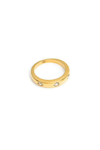 Gold Titanium Celestial Gemstone Ring