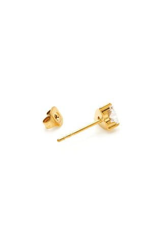 Gold Titanium Jewelled Heart Stud Earrings