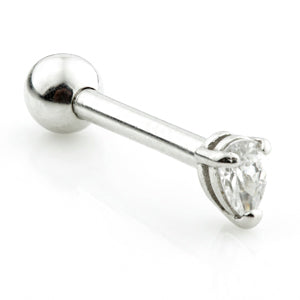 Gold Tiny Gem Tear Barbell Earring