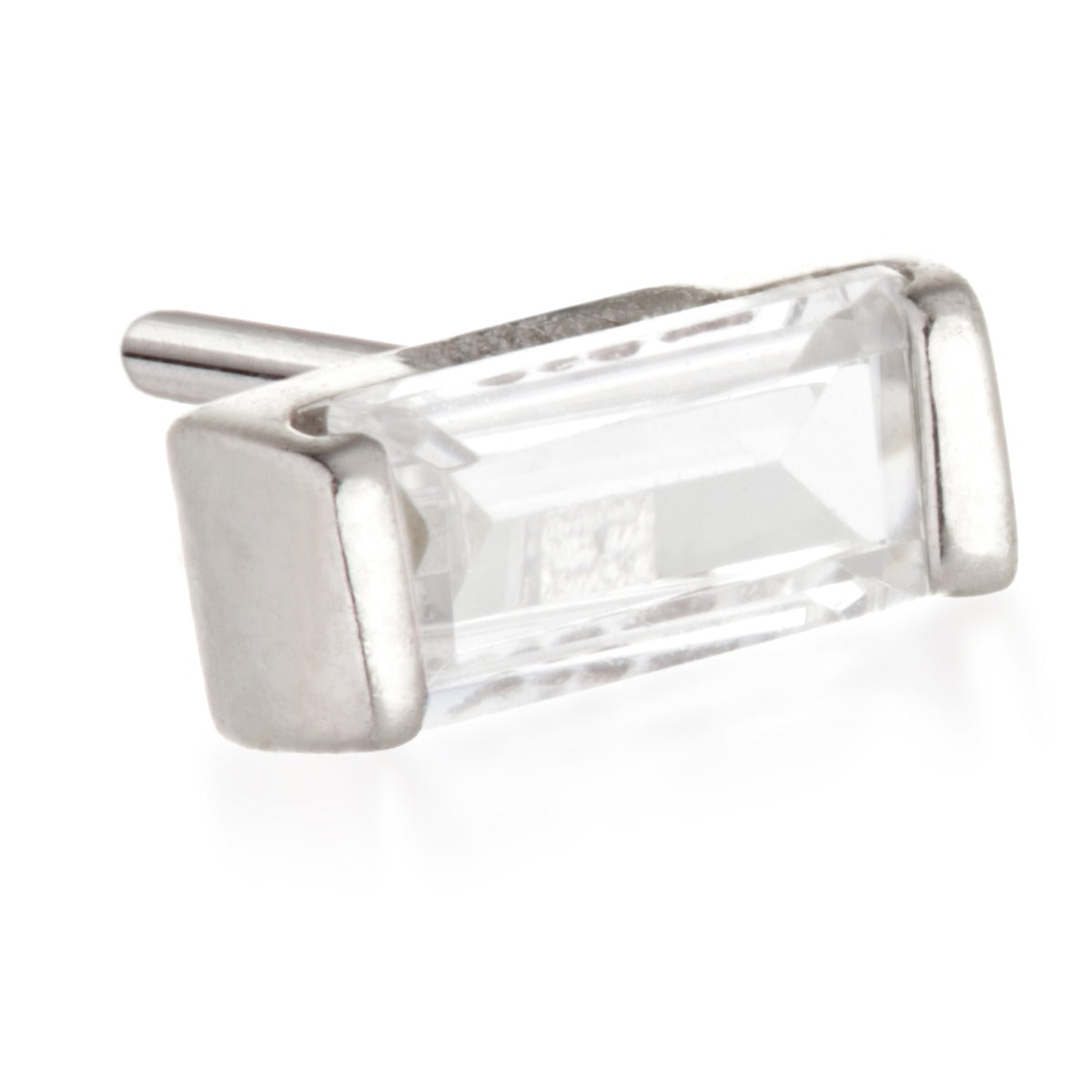 Rectangle Gem Threadless Pin Attachment